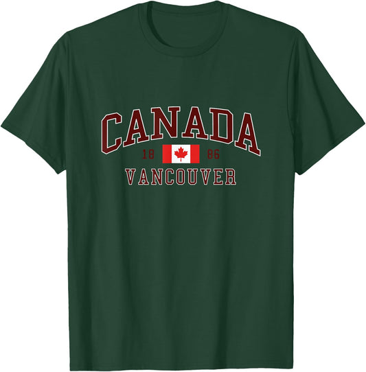 Canada Vancouver British Columbia Vintage Style Gift T-Shirt - T-Shirt | Forest