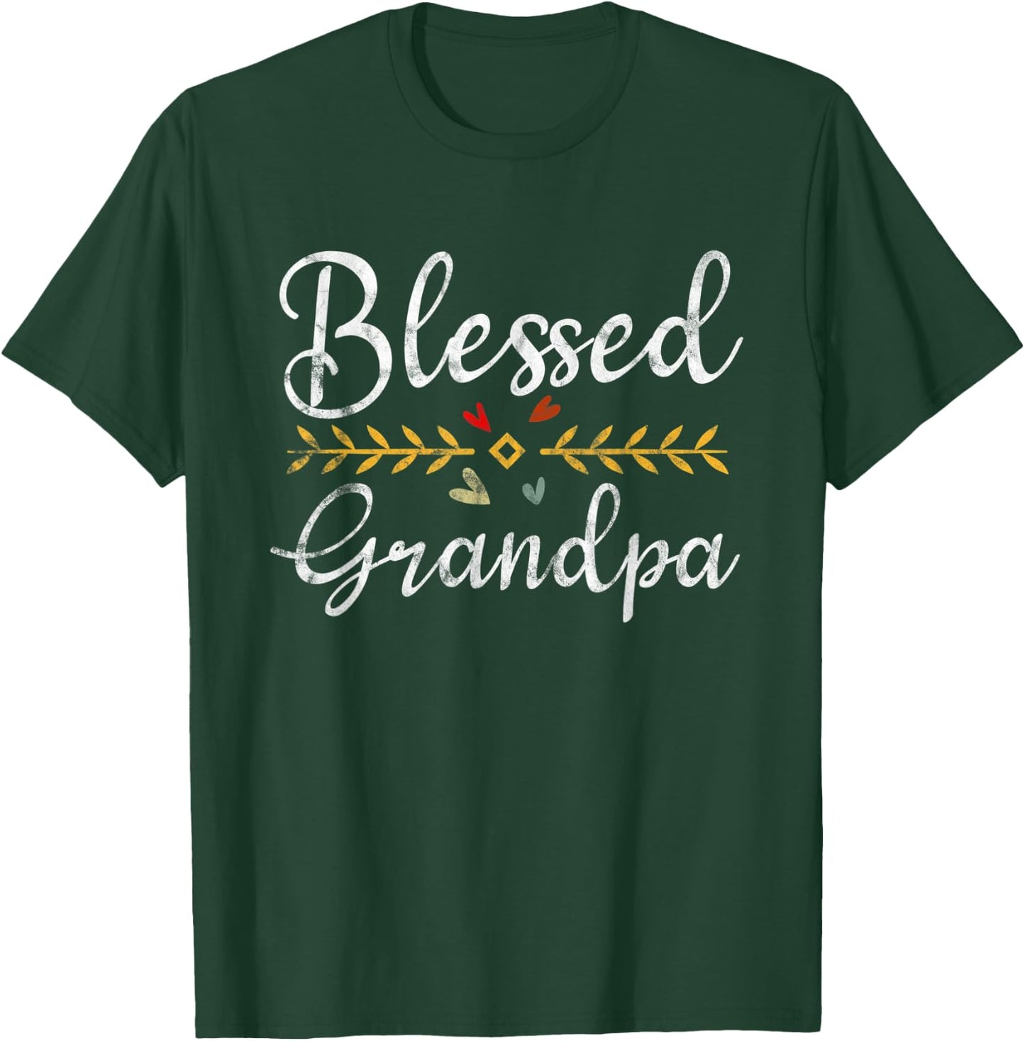 Blessed Grandpa Vintage Graphic Funny Grandpa Father's Day T-Shirt - T-Shirt | Forest