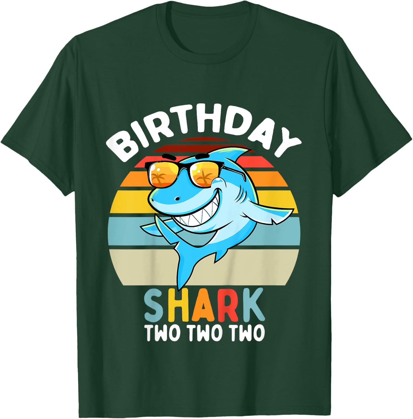 2nd Birthday Boy Shark 2 Year Old Boys Matching Family T-Shirt - T-Shirt | Forest