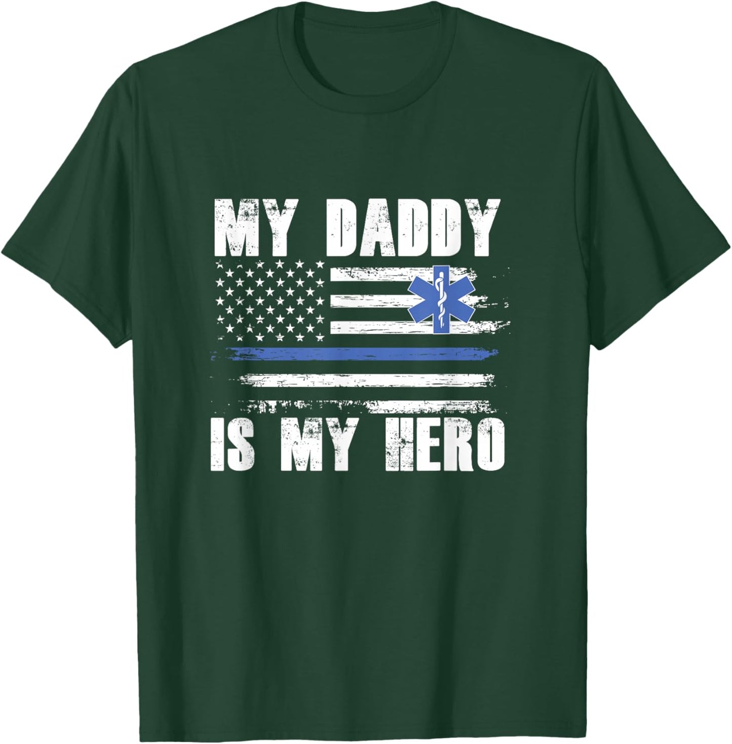 USA flag emergency paramedic father dad paramedic gift T-Shirt - T-Shirt | Forest