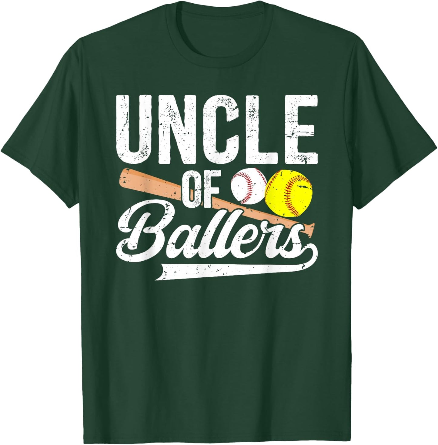 Uncle Of Ballers Baseball Softball Uncle T-Shirt - T-Shirt | Forest