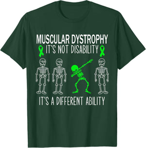 Muscular Dystrophy Awareness Dabbing Ability Green Ribbon T-Shirt - T-Shirt | Forest