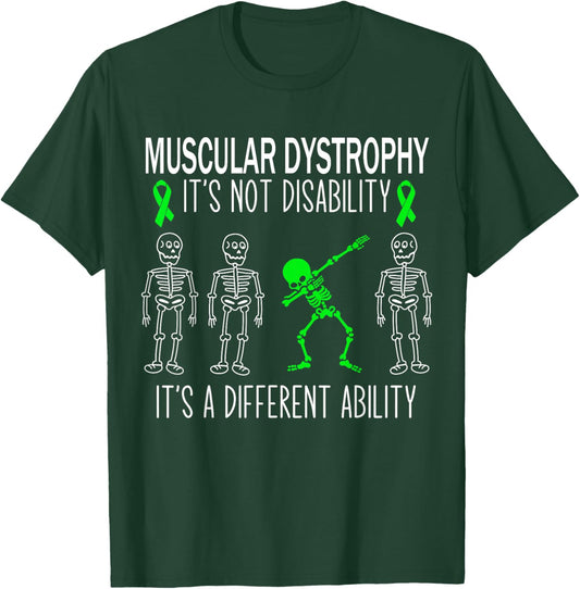 Muscular Dystrophy Awareness Dabbing Ability Green Ribbon T-Shirt - T-Shirt | Forest