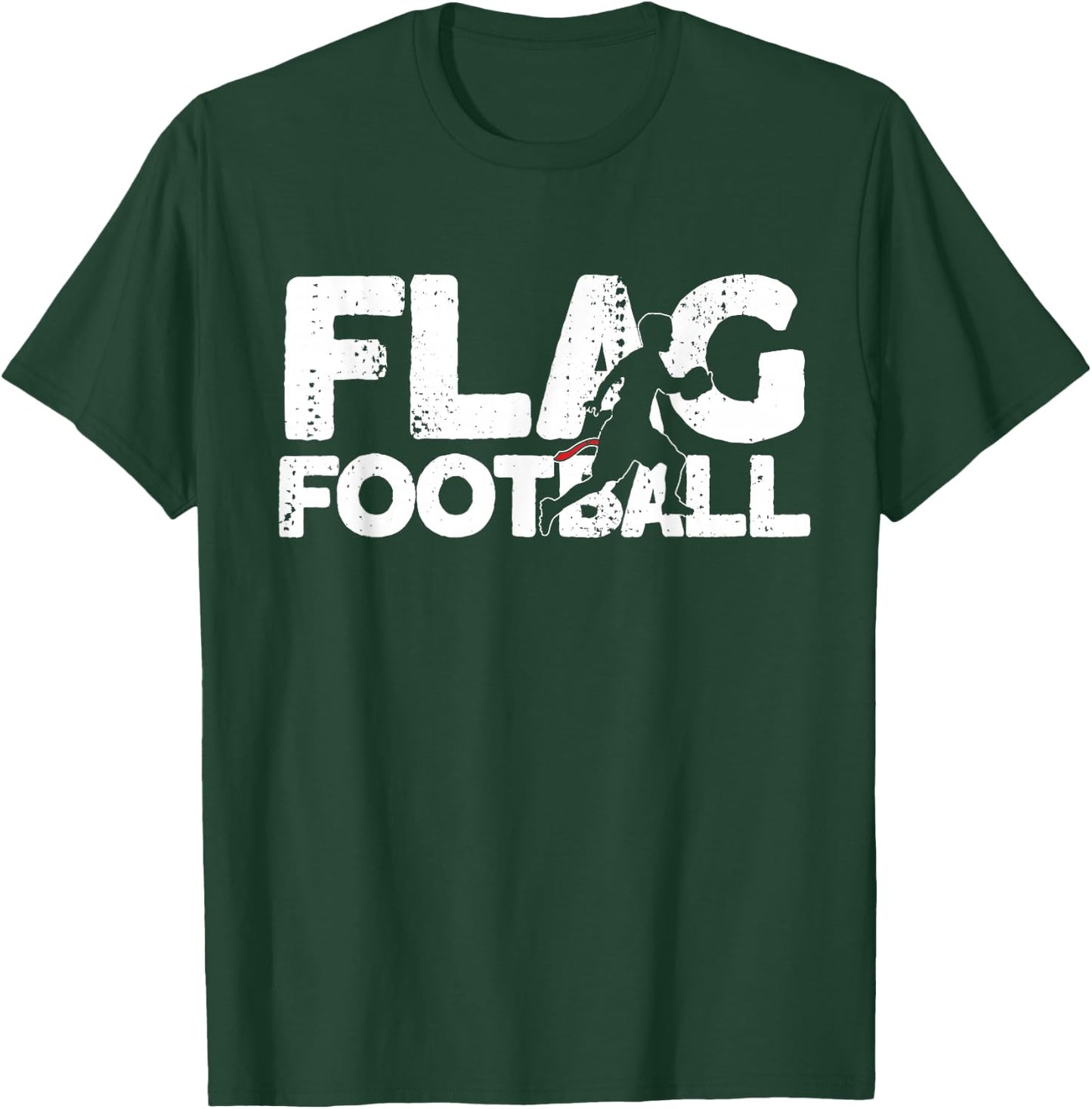 Flag Football Silhouette on Flag Football T-Shirt - T-Shirt | Forest