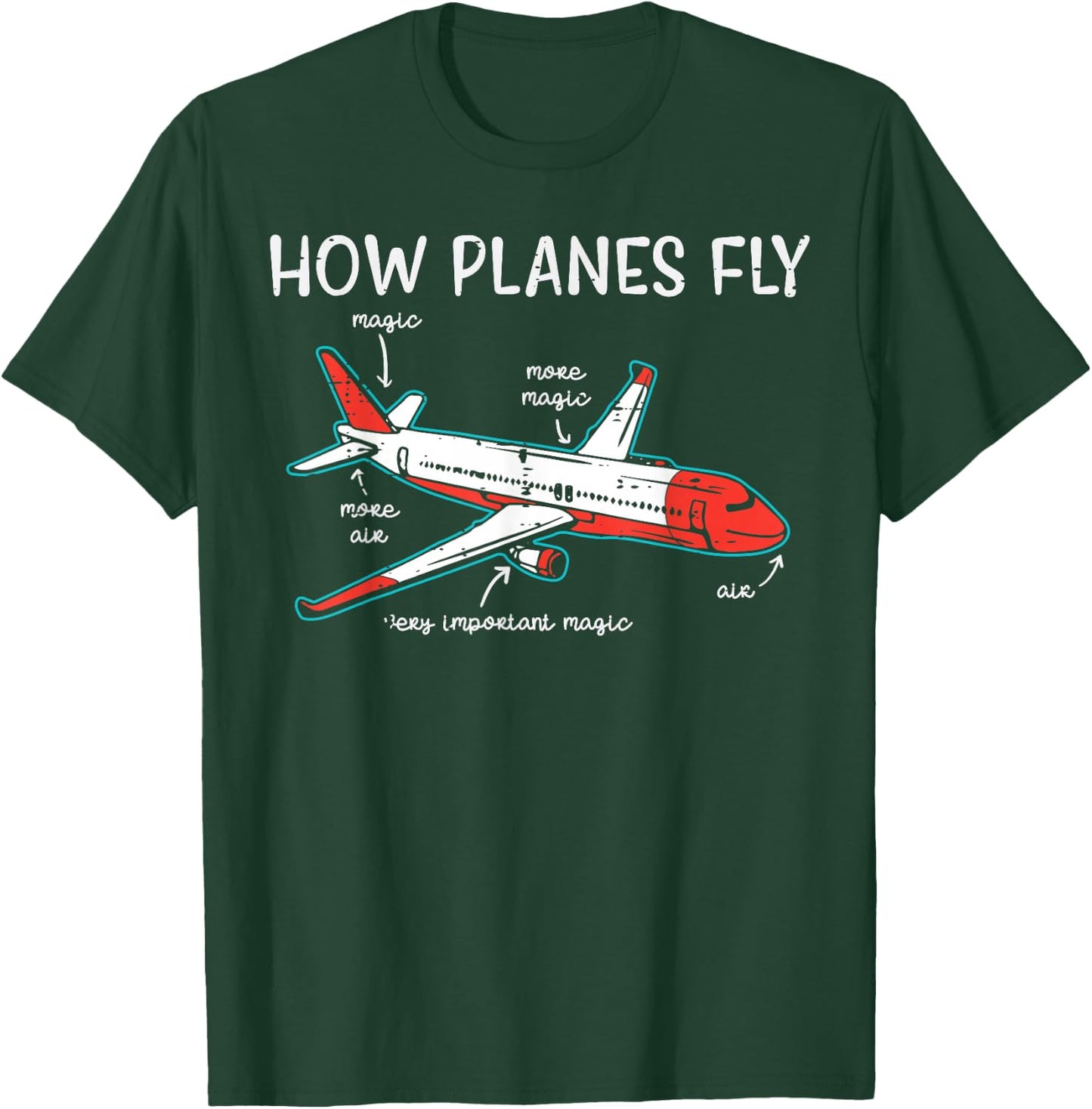 Aircraft Mechanic How Planes Fly Funny Aviation Men Women T-Shirt - T-Shirt | Forest