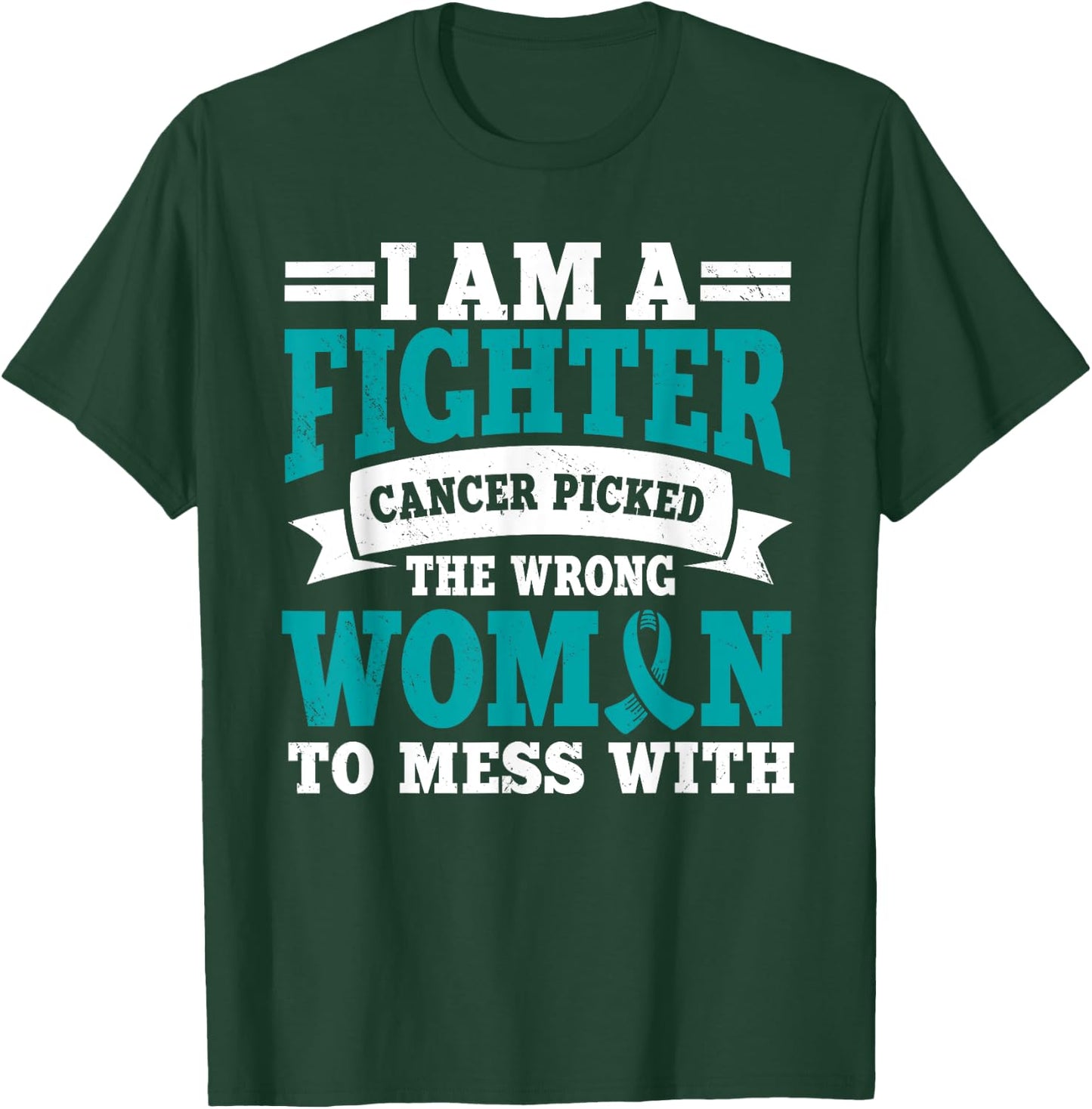 Ovarian Cancer Awareness Women Fighter Mother's Day T-Shirt - T-Shirt | Forest
