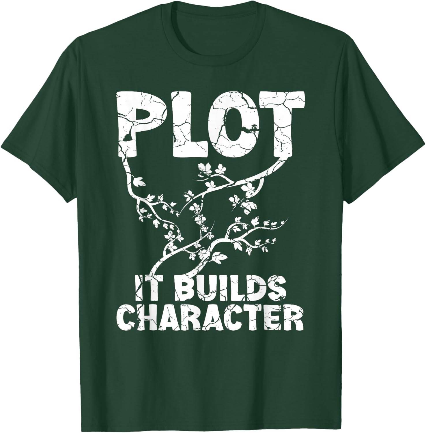 Funny Plot It Builds Character Book Reading Teacher Student T-Shirt - T-Shirt | Forest