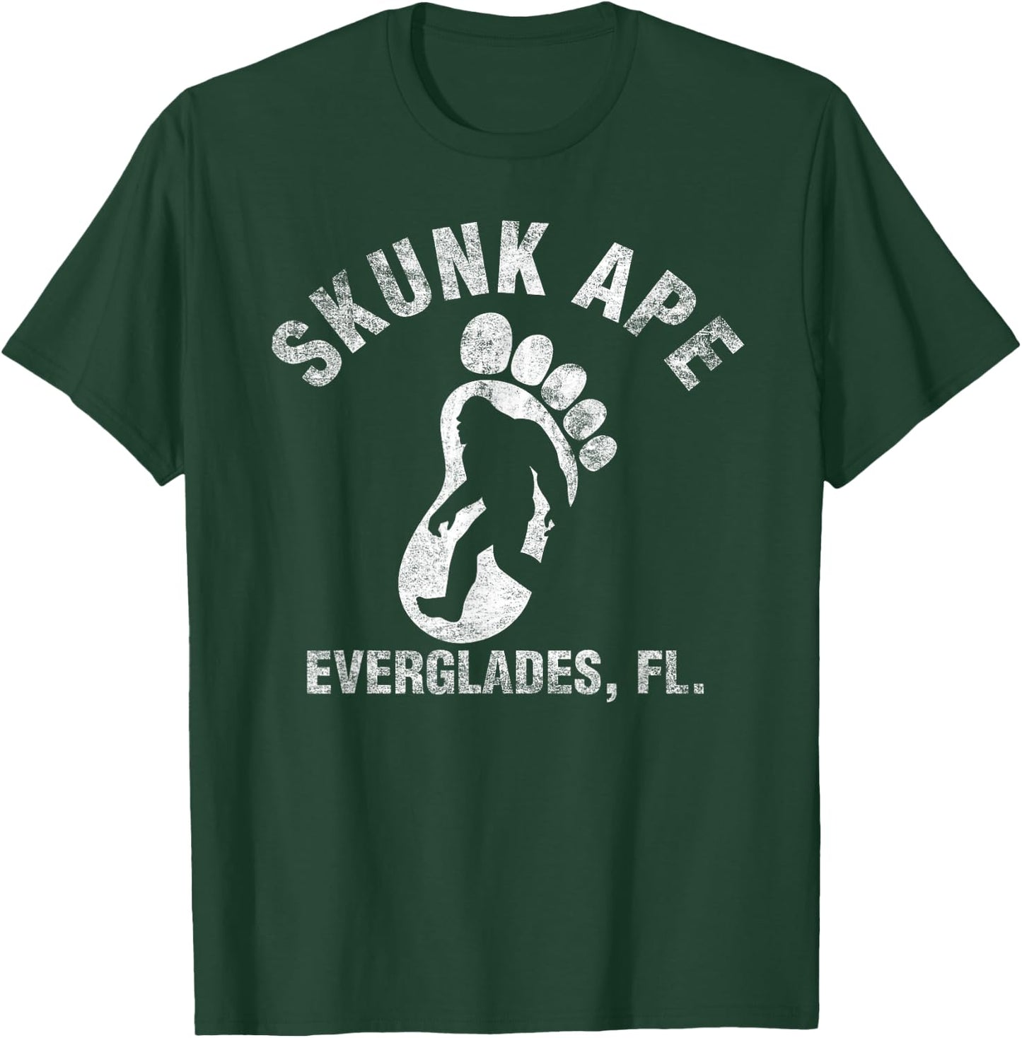 Vintage Retro Skunk Ape Foot Florida Everglades Bigfoot T-Shirt - T-Shirt | Forest