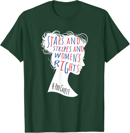 Women's Rights American Feminist Messy Bun Fundamental Right T-Shirt - T-Shirt | Forest