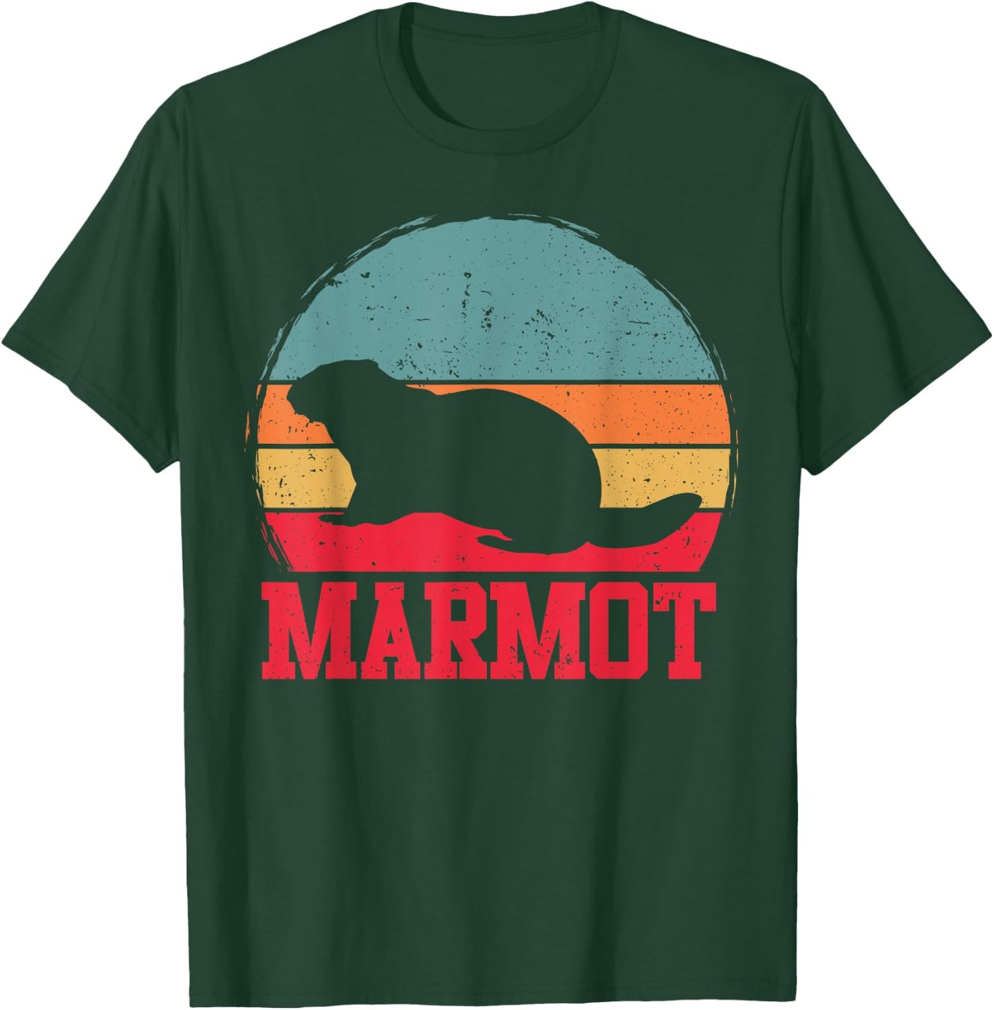 Retro Vintage Marmot lover Sunset Women Kids boys T-Shirt - T-Shirt | Forest