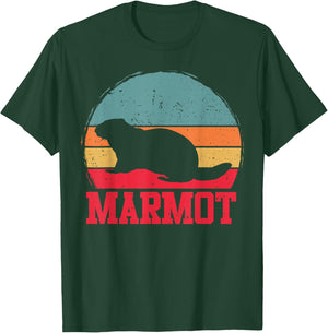 Retro Vintage Marmot lover Sunset Women Kids boys T-Shirt - T-Shirt | Forest