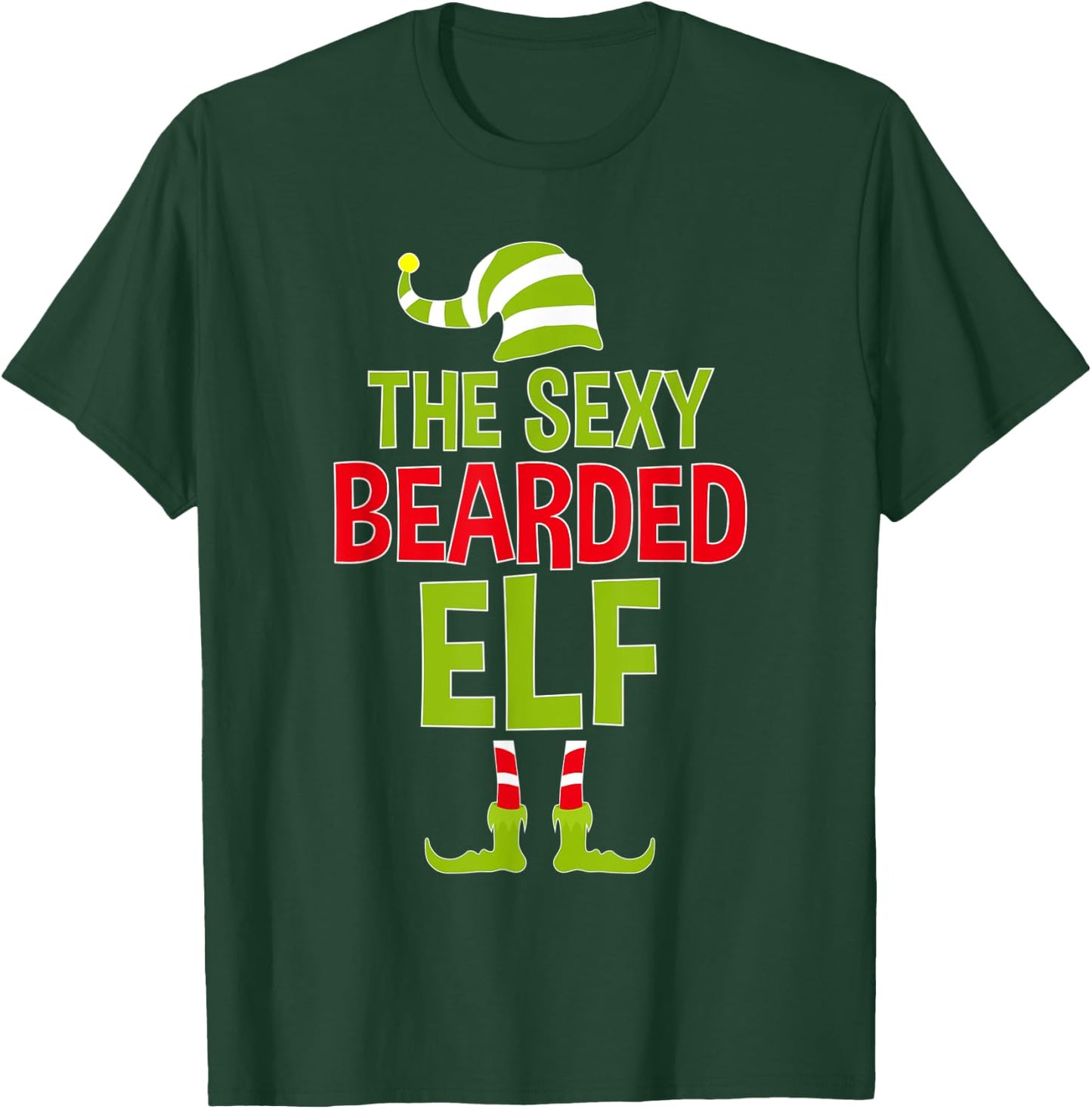 The Sexy Bearded Elf Matching Family Christmas Bearded T-Shirt - T-Shirt | Forest