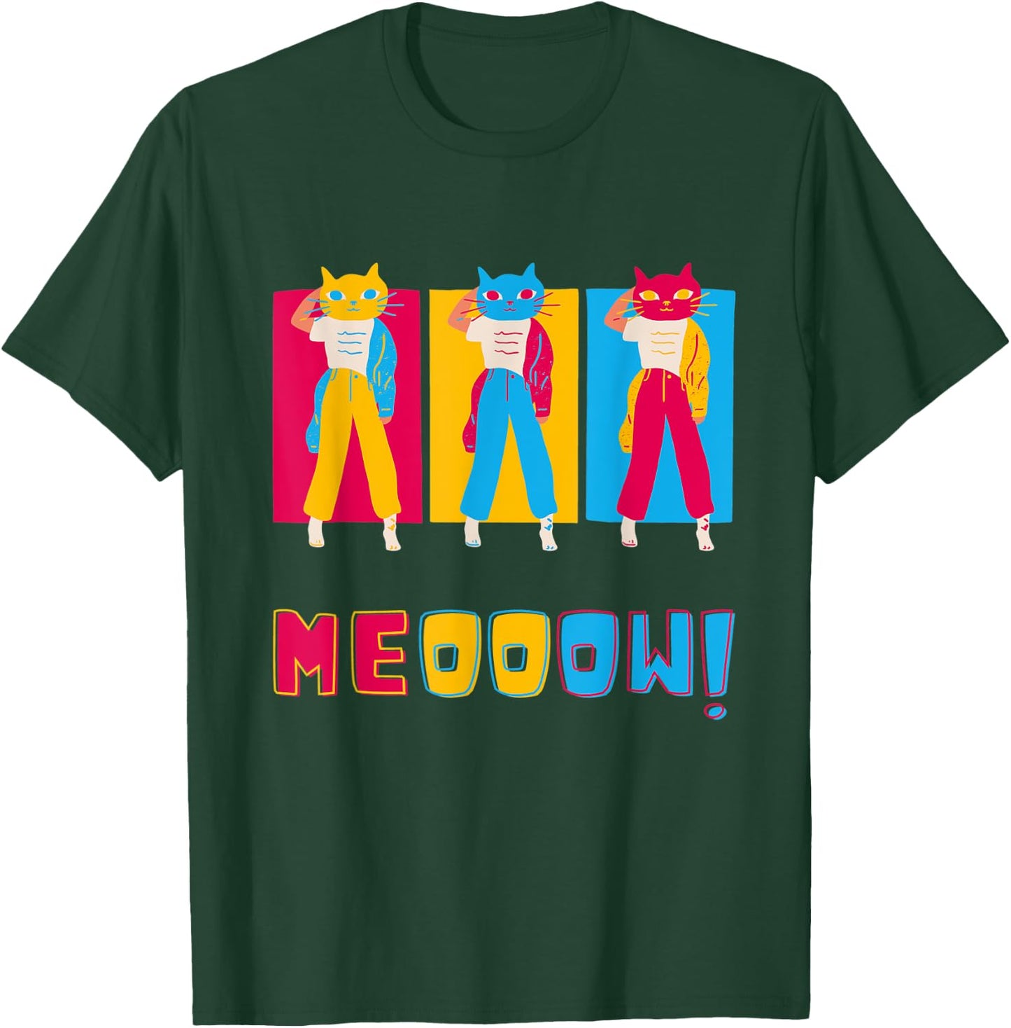 Novelty Meow Fashion Kitty Cat Tender Me Soft Cute Sweet T-Shirt - T-Shirt | Forest