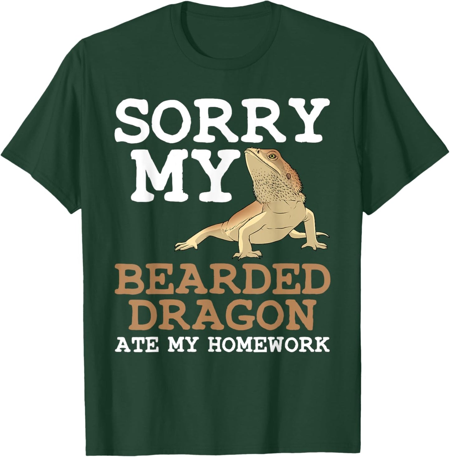 Funny Bearded Dragon Gift Kids Boys Girls Lizard Lovers T-Shirt - T-Shirt | Forest