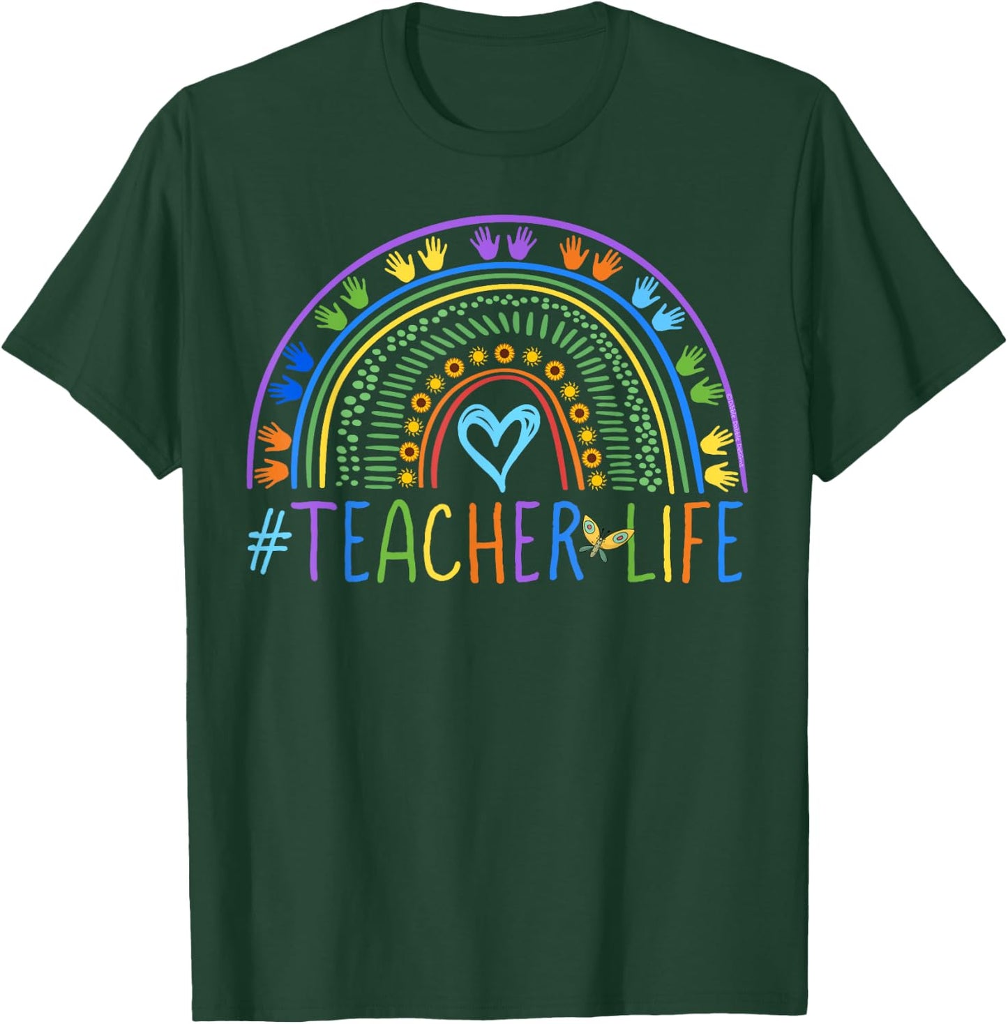 Little Hands Teacher Life Colorful Rainbow - Teachers Women T-Shirt - T-Shirt | Forest