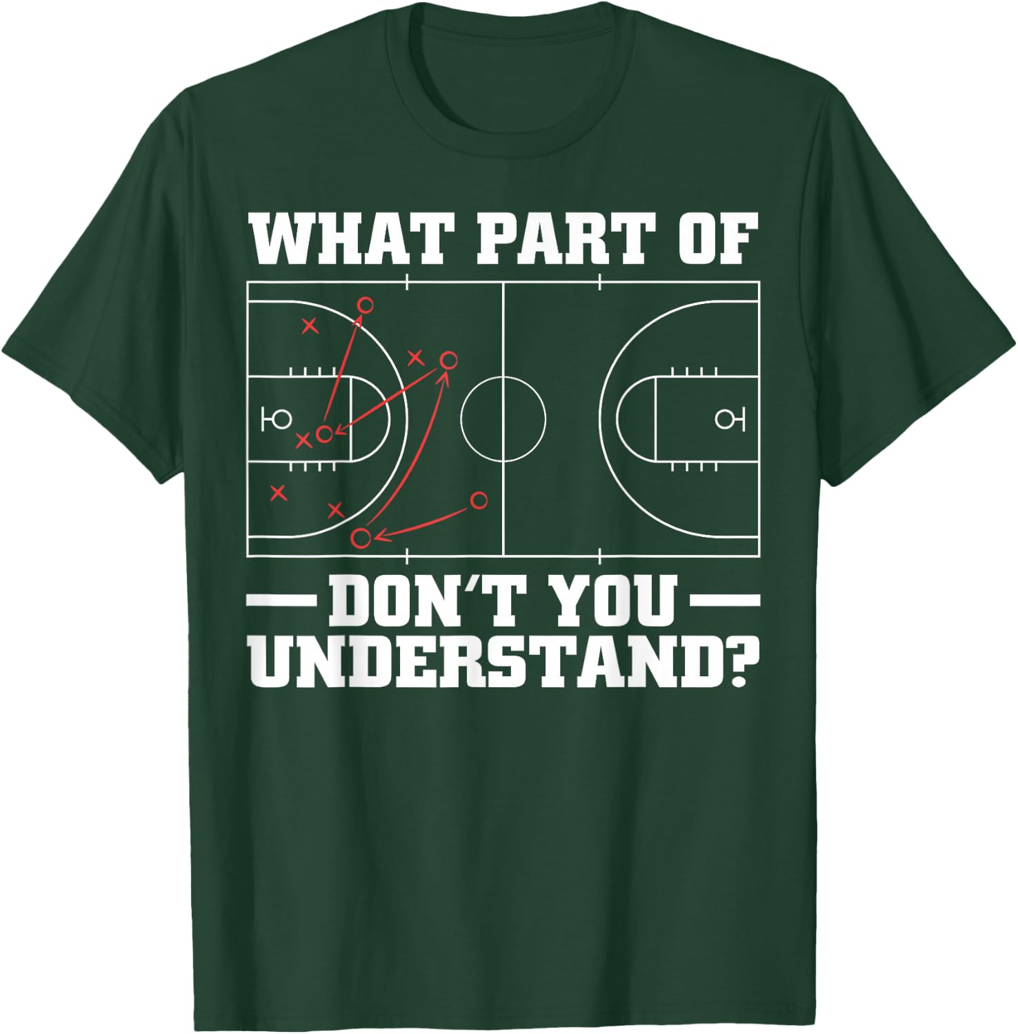 Funny Basketball Coach Women Tactic Diagram Board T-Shirt - T-Shirt | Forest