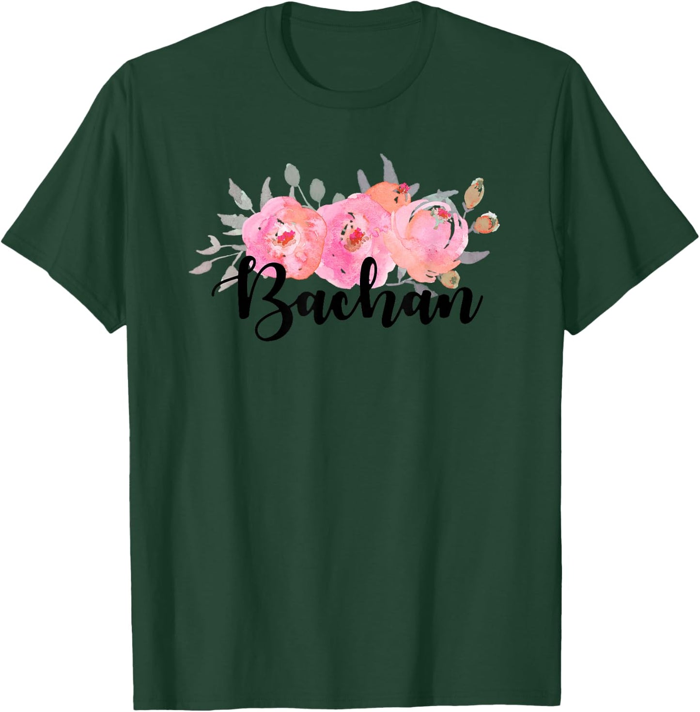 Tomodachi Bachan , Men's Grey Floral , Small, , Short Sleeve T-Shirt - T-Shirt | Forest