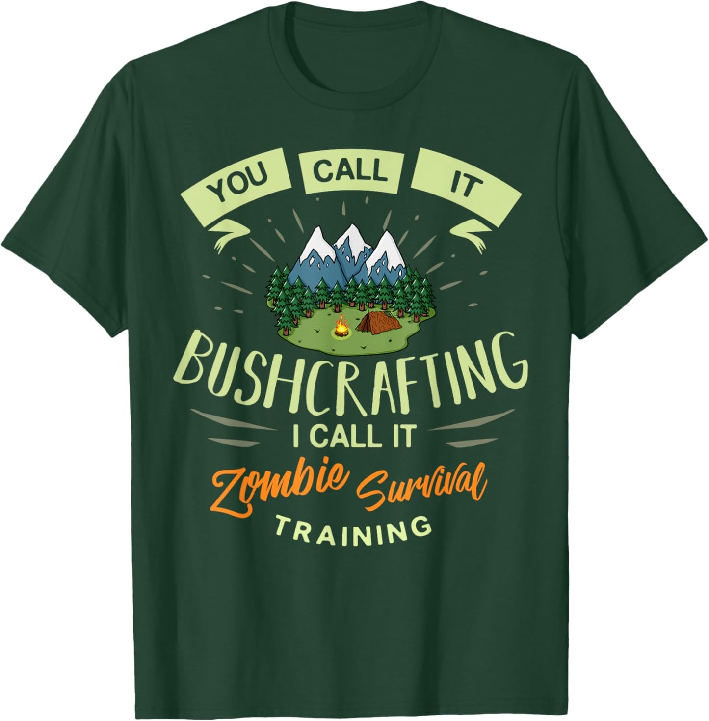 Bushcraft Survival Gift Knife Outdoor Training T-Shirt - T-Shirt | Forest