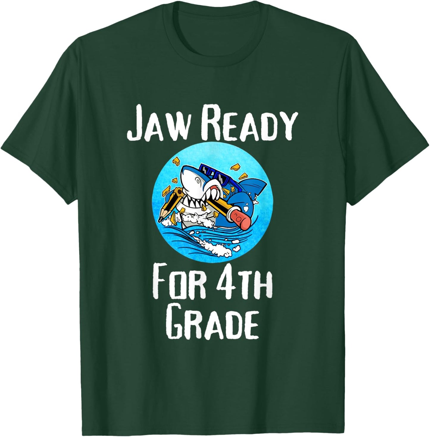 Jaw Ready For 4th Grade Funny Student and Teacher T-Shirt - T-Shirt | Forest