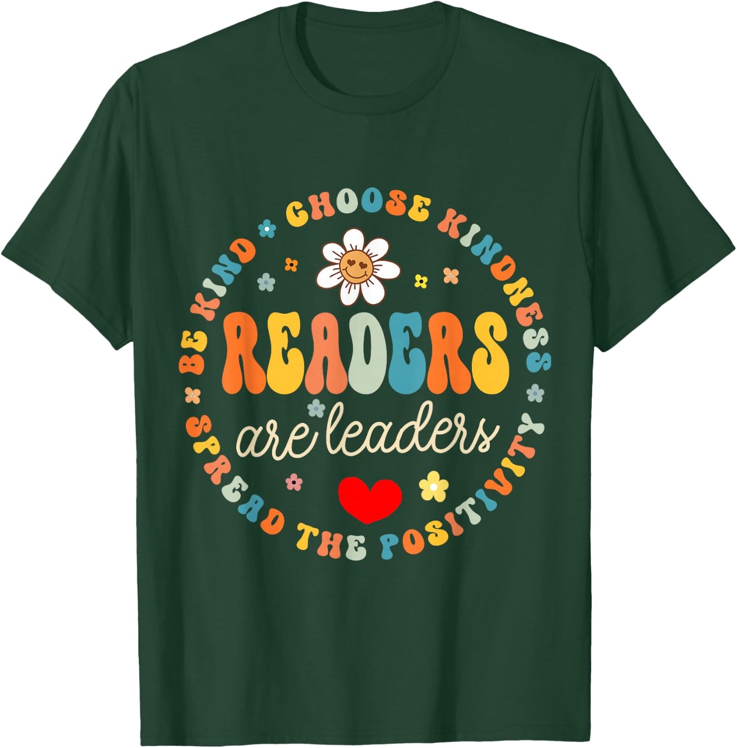 Readers Are Leaders Reading Teacher Women Kids Book Lovers T-Shirt - T-Shirt | Forest