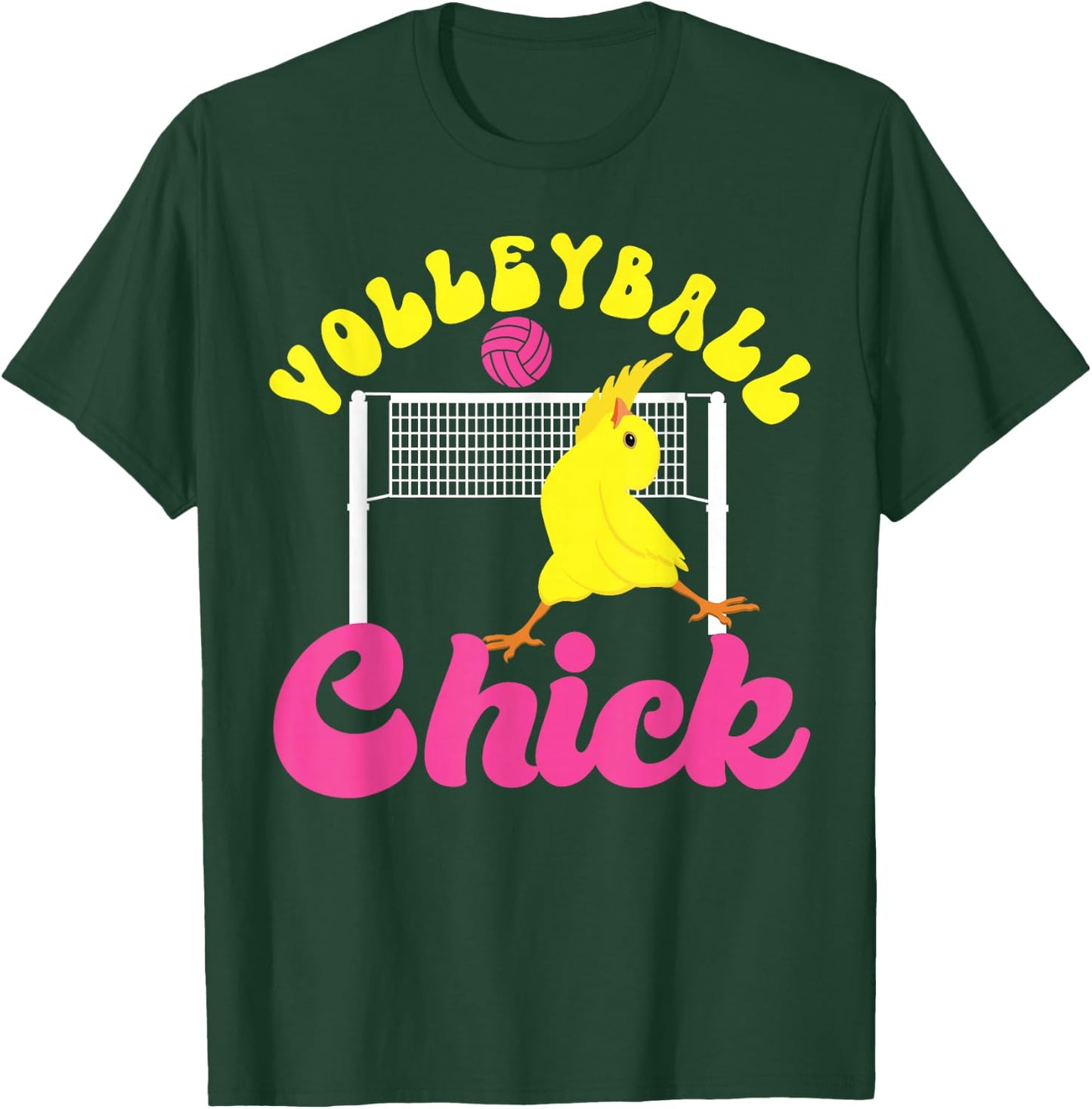 Volleyball Player Team Chicken Volleyball Chick T-Shirt - T-Shirt | Forest