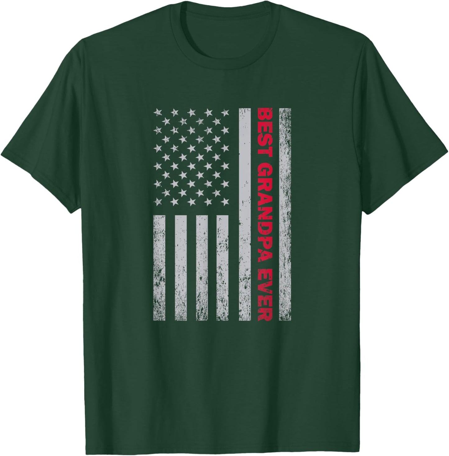 Best Grandpa Ever US American Flag T-Shirt - T-Shirt | Forest