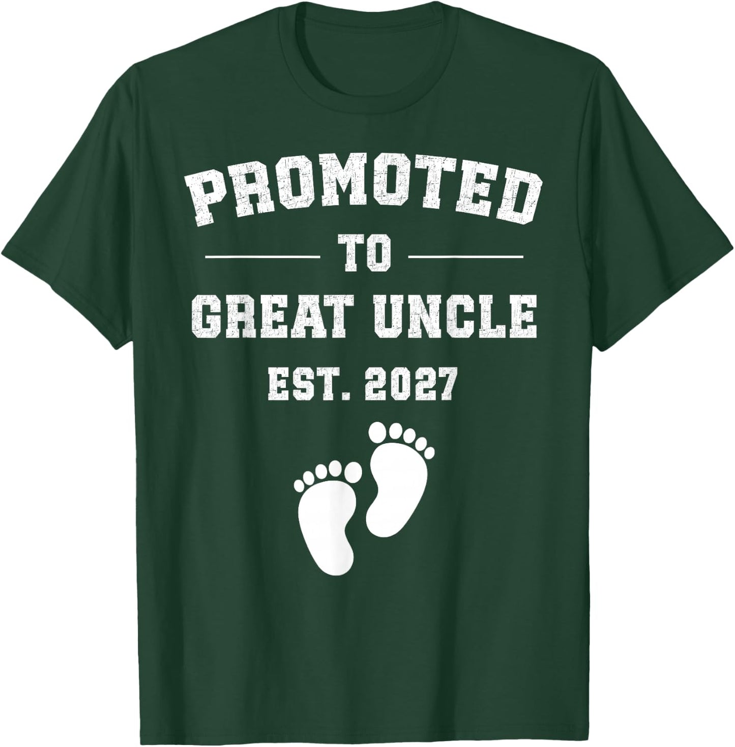 Promoted to Great Uncle Est 2027 Pregnancy Announcement T-Shirt - T-Shirt | Forest