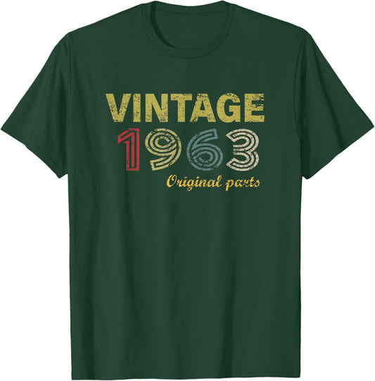 Vintage 1963 Cool 63 Year Old Bday Men Women 63rd Birthday T-Shirt - T-Shirt | Forest