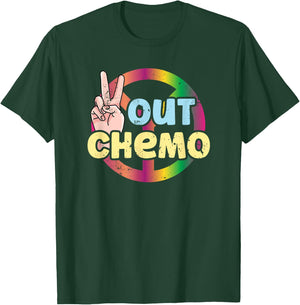 Peace-Out Chemo Cancer Awareness For Fighter Survivor T-Shirt - T-Shirt | Forest
