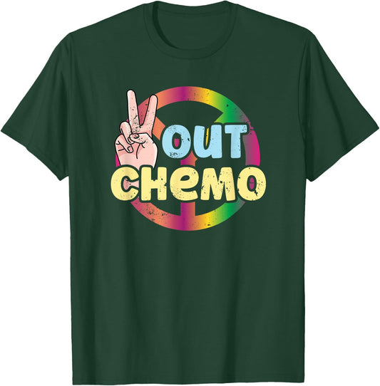 Peace-Out Chemo Cancer Awareness For Fighter Survivor T-Shirt - T-Shirt | Forest