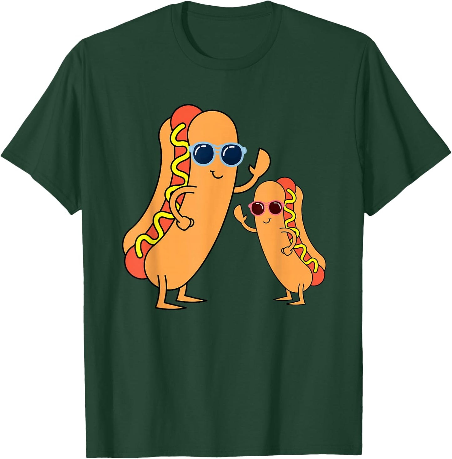 Cool Franks Sausages Weiner Fast Food Sunglasses Hot Dog T-Shirt - T-Shirt | Forest