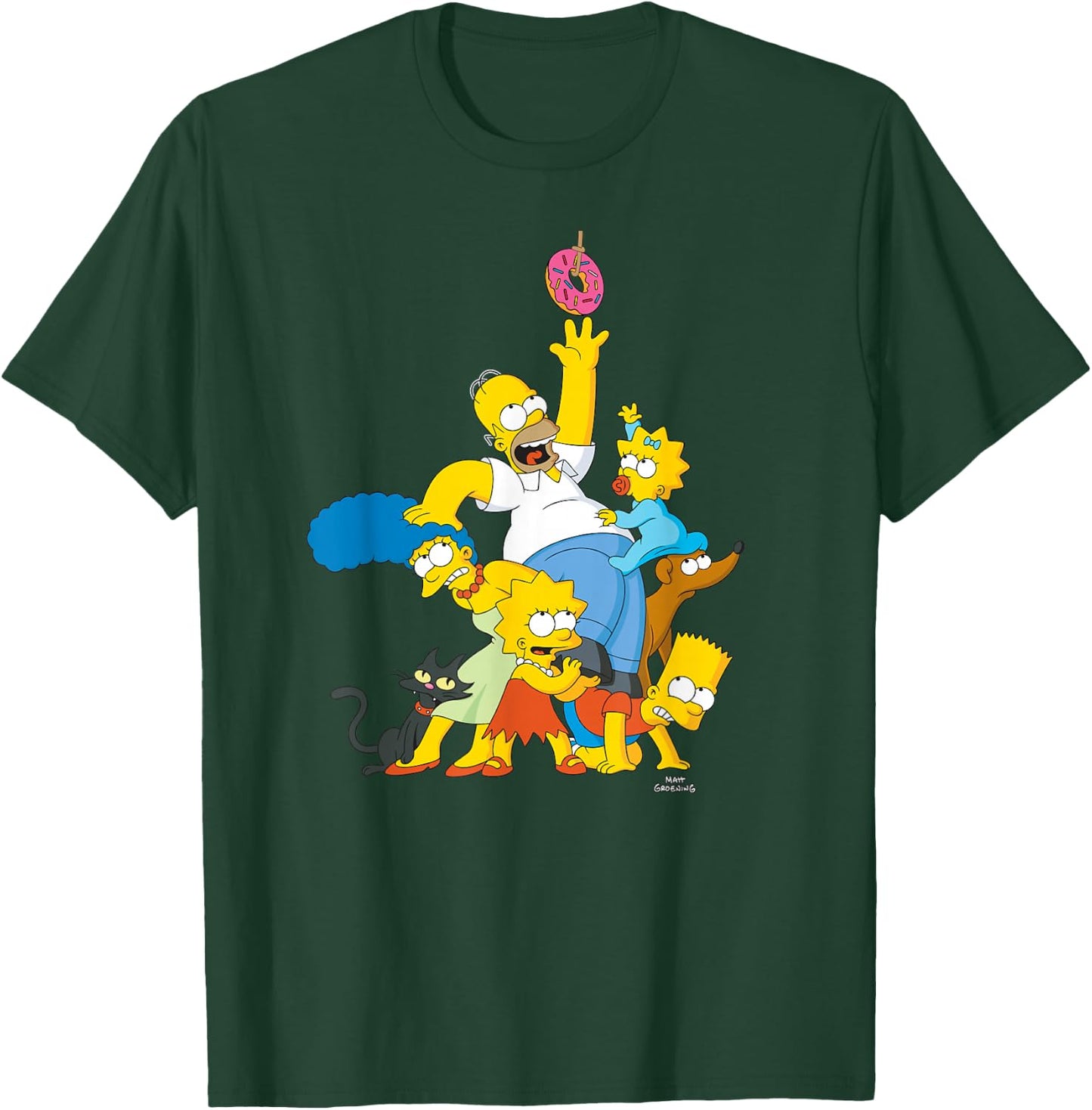 The Simpsons Family Donut Reach Small T-Shirt - T-Shirt | Forest