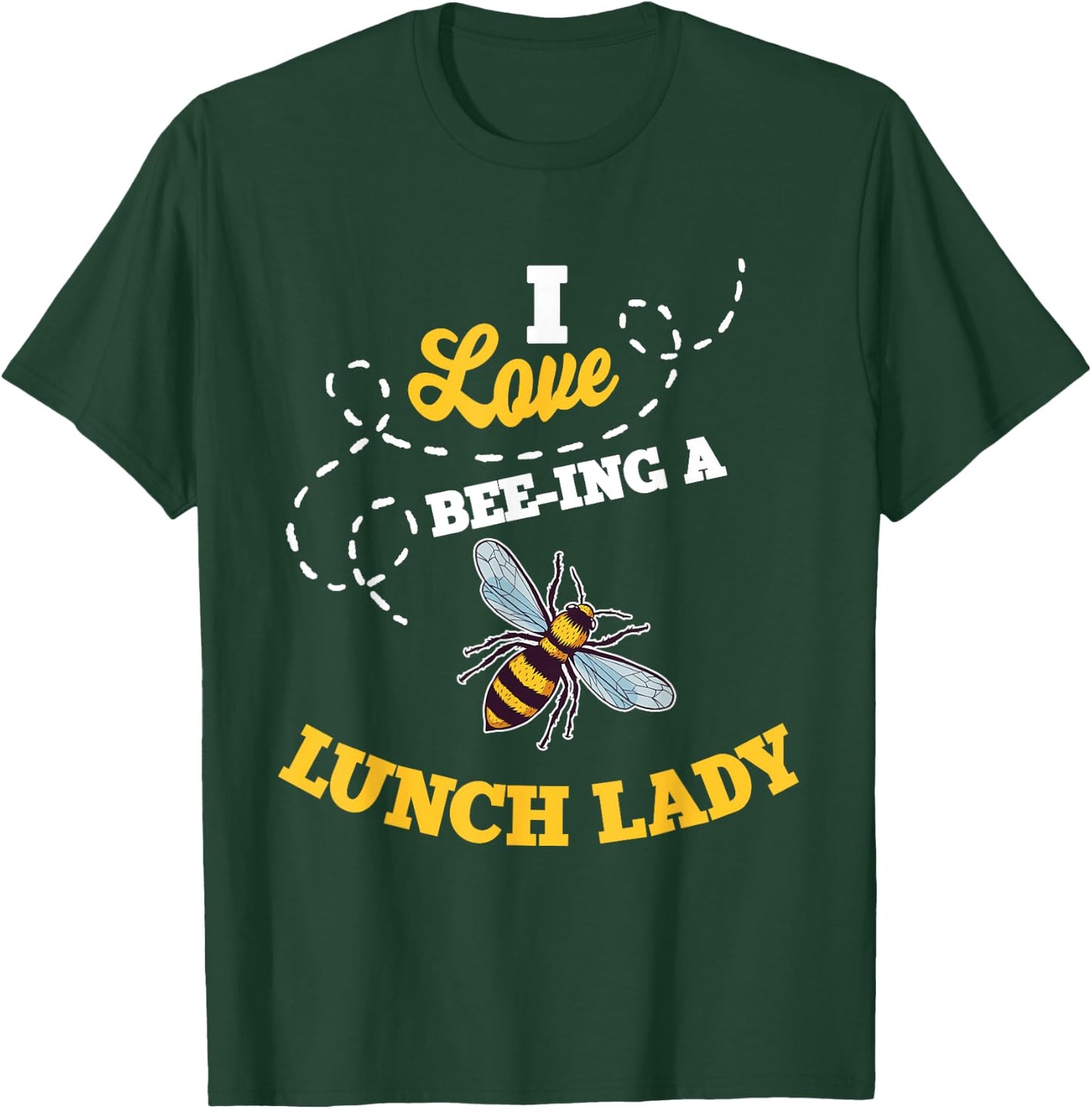 Lunch Lady Bee Lover Cafeteria School Food Service Crew T-Shirt - T-Shirt | Forest