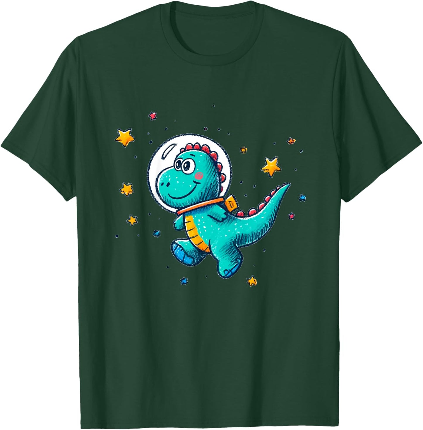 Kids Funny Dinosaur Astronaut Kids for Boys Space Toddler T-Shirt - T-Shirt | Forest
