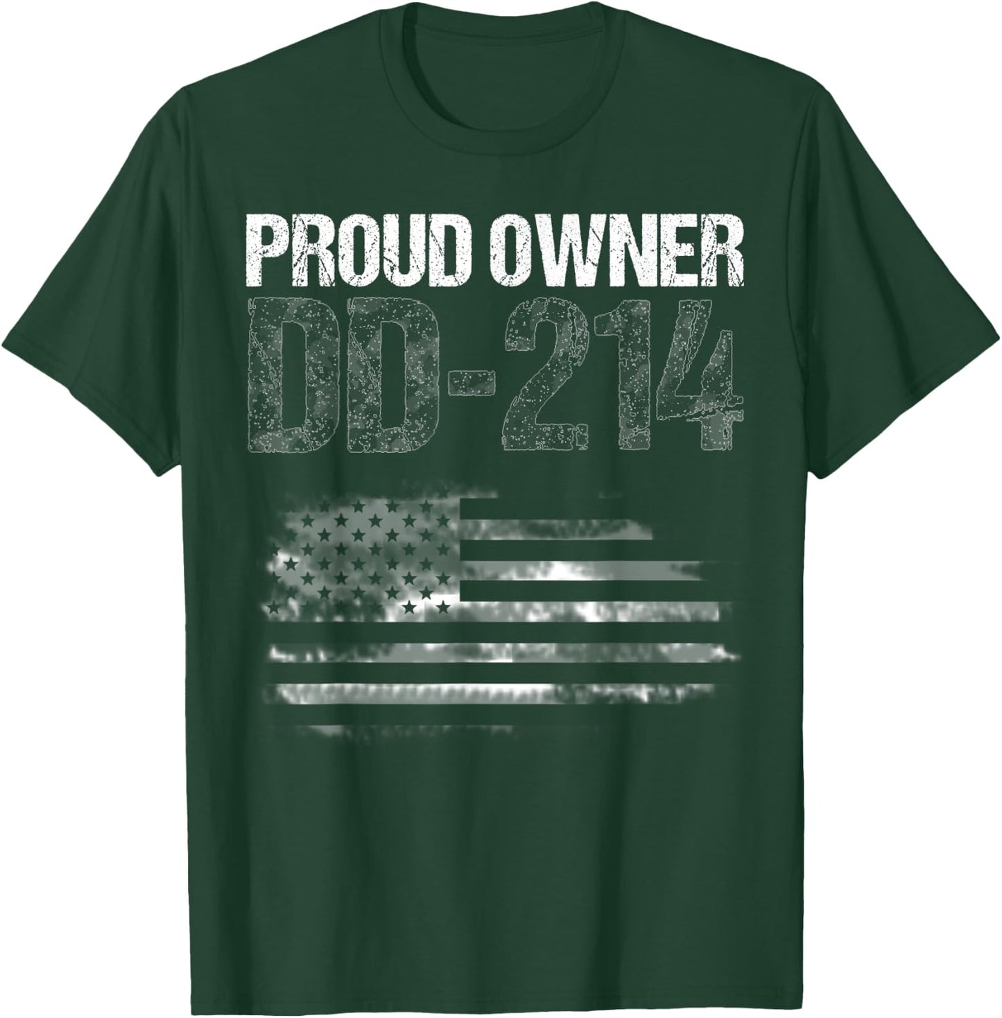 Patriotic Military Veteran Status Proud Owner DD-214 Shirt Men T-Shirt - T-Shirt | Forest