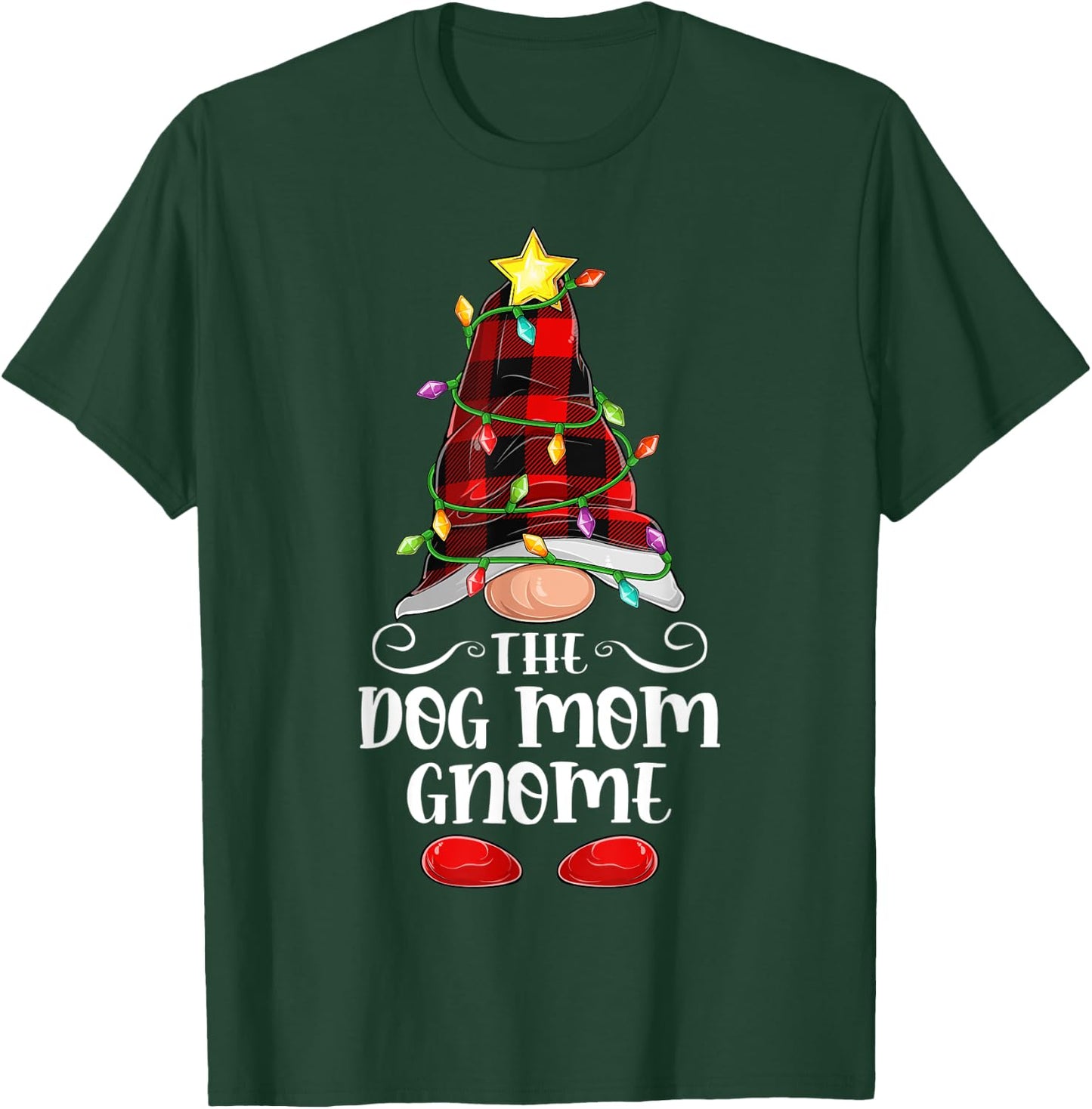 The Dog Mom Gnome - Matching Family Group Christmas Gnome Men Women T-Shirt - T-Shirt | Forest