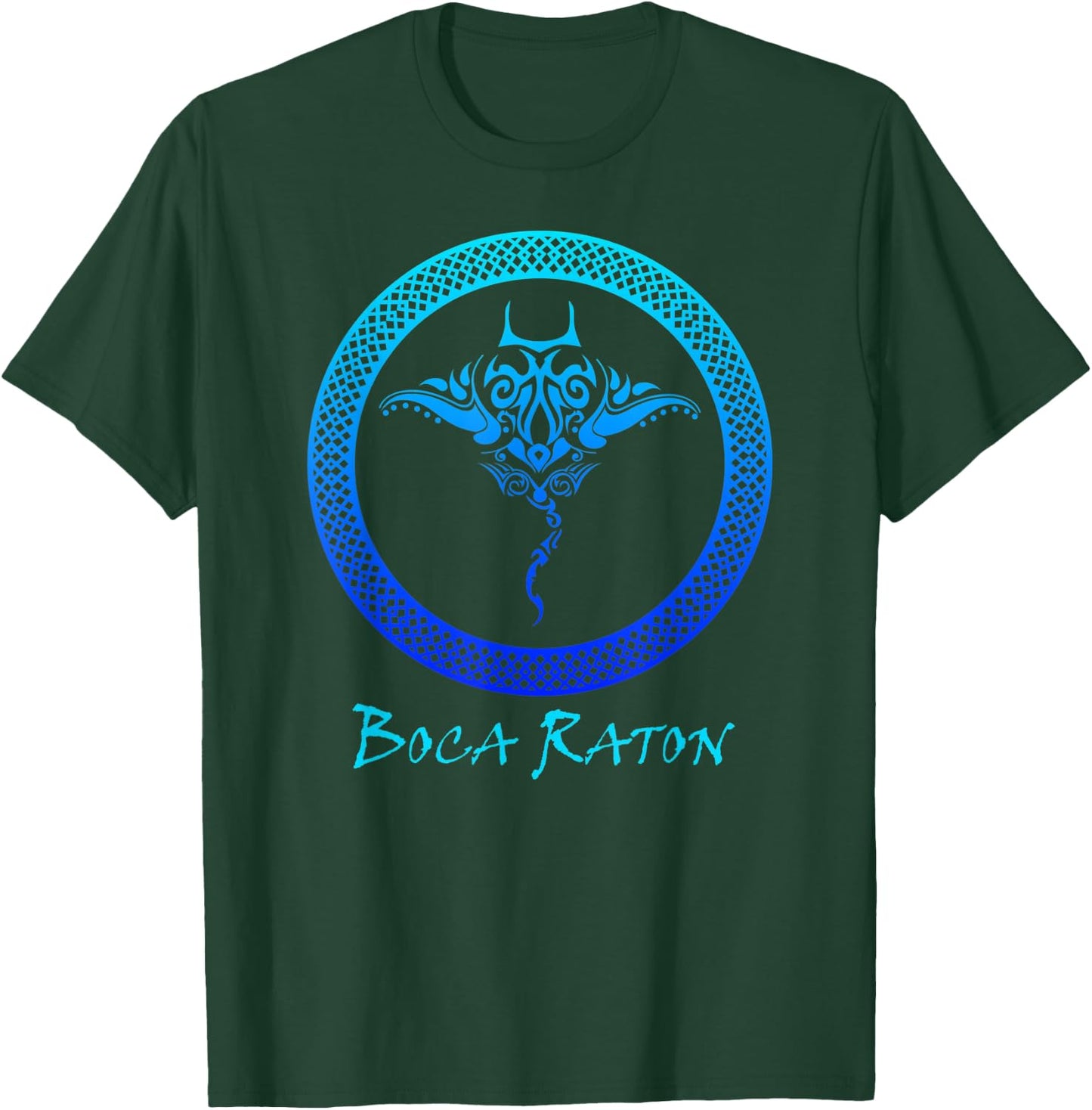 Boca Raton, Florida Vintage Retro Tribal Stingray Vacation T-Shirt - T-Shirt | Forest