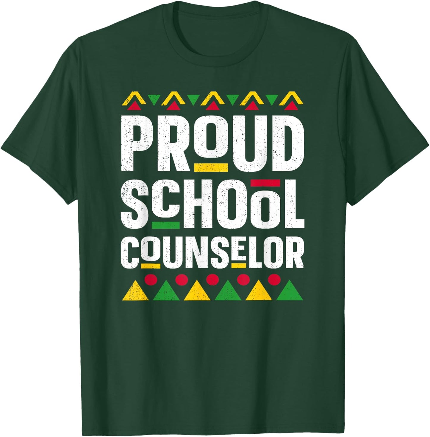 Proud School Counselor Africa Pride Black History Month T-Shirt - T-Shirt | Forest
