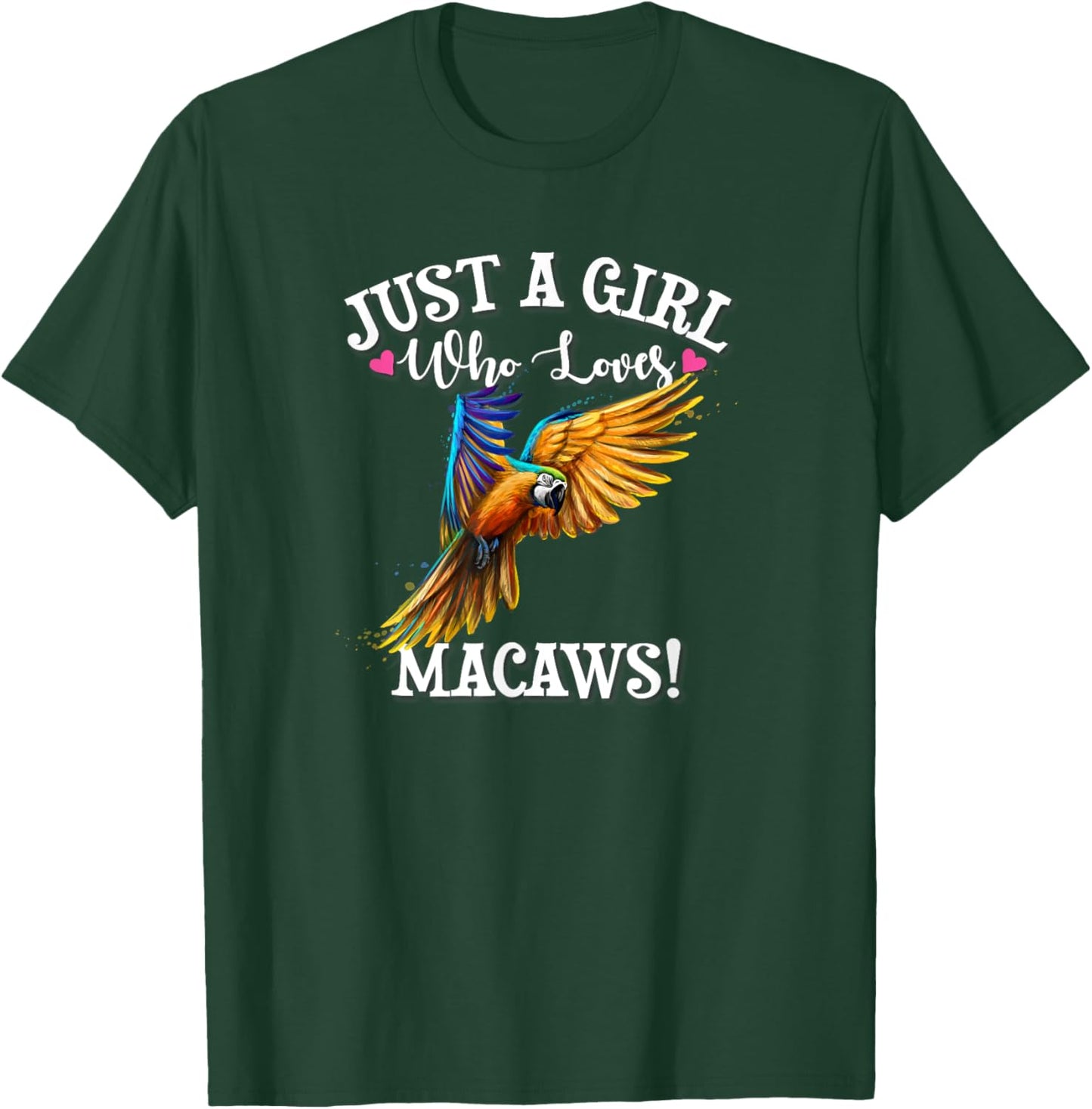 Tropical Rainforest Parrot Lover Girl Who Loves Blue Macaws T-Shirt - T-Shirt | Forest