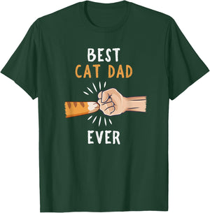 Best Cat Dad Ever Paw Fist Bump T-Shirt - T-Shirt | Forest