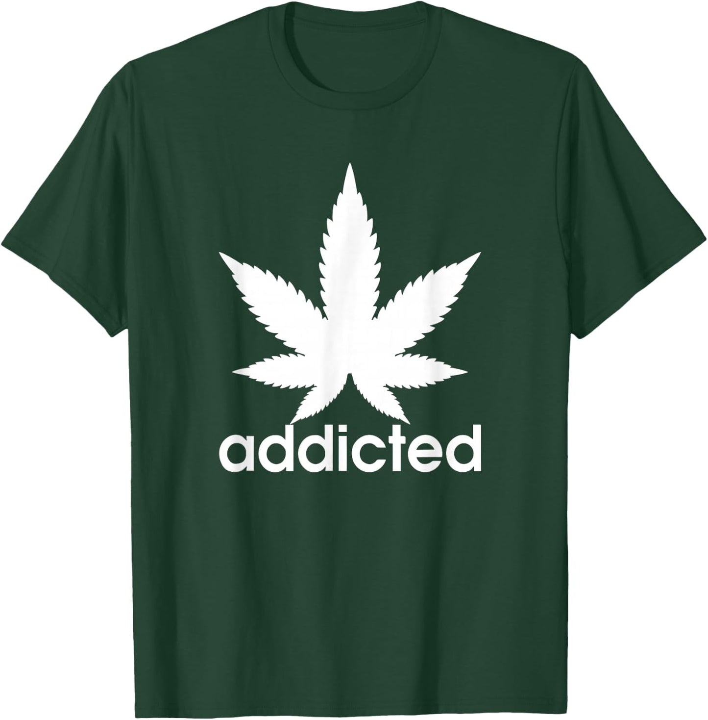 Weed Marijuana Addicted 420 Day Weed Leaf Vintage Retro T-Shirt - T-Shirt | Forest
