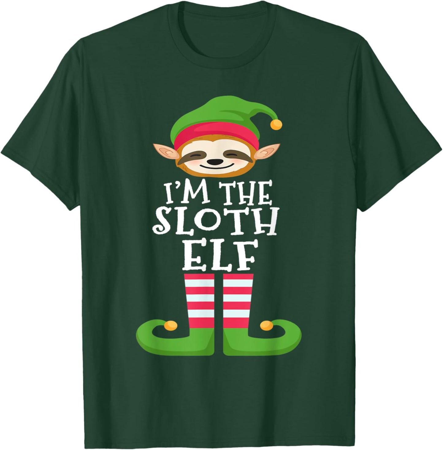 Sloth Elf Animal Lover's Family Matching Christmas Pajama T-Shirt - T-Shirt | Forest