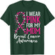 I Wear Pink For My Mom Breast Cancer Awareness Hearts Ribbon T-Shirt - T-Shirt | Forest