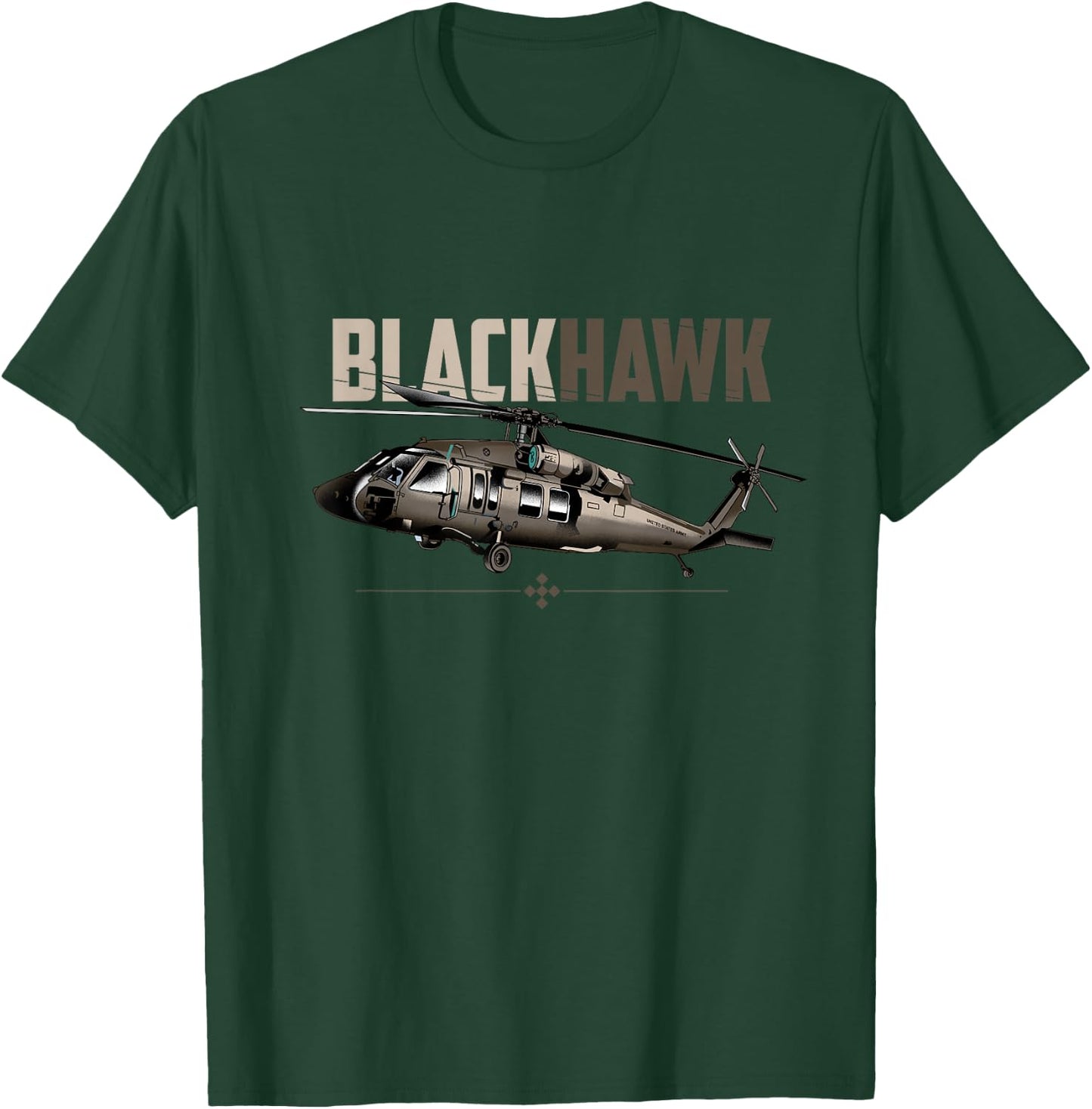 Military Blackhawk Helicopter Airplane T-Shirt - T-Shirt | Forest