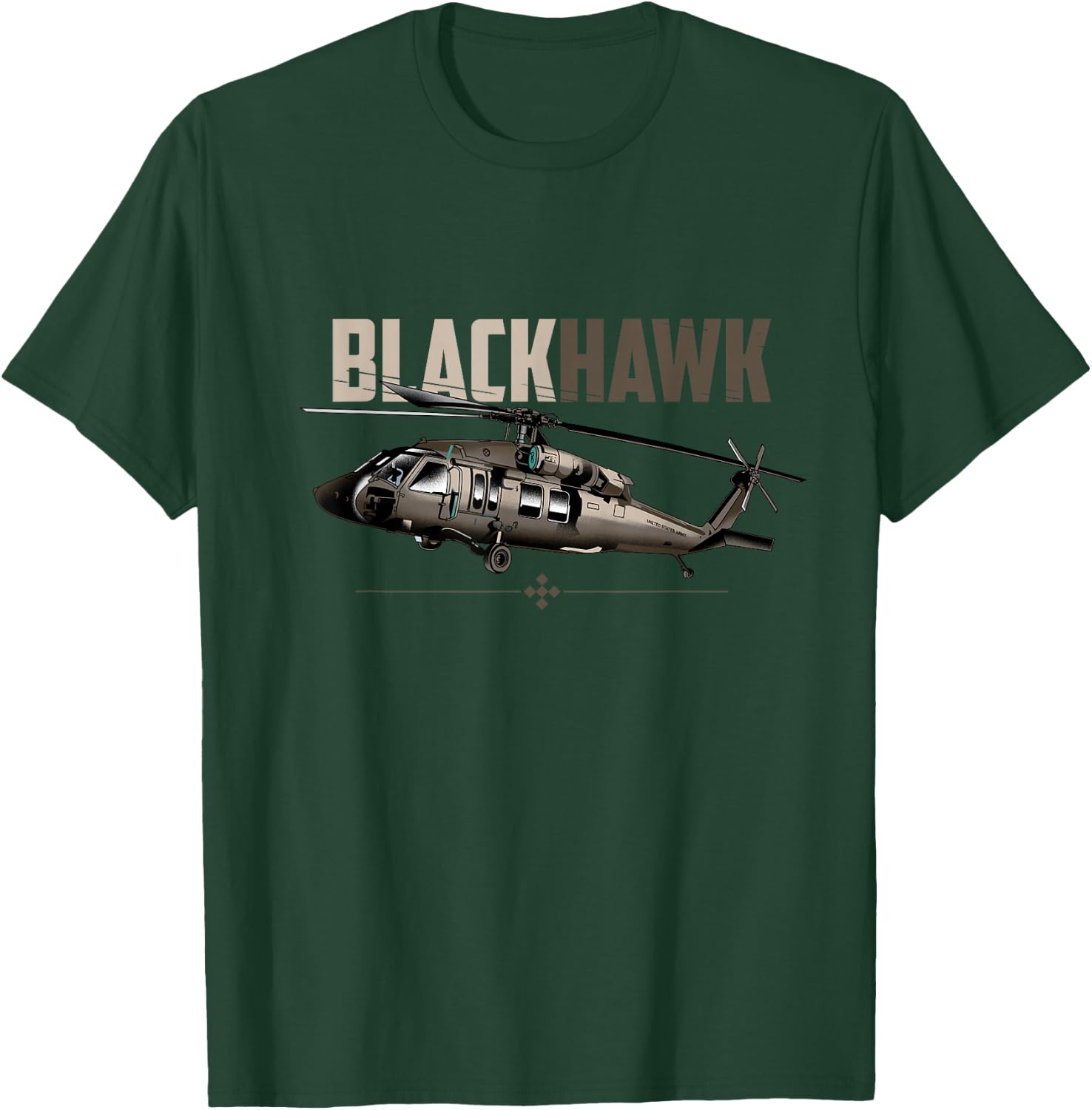 Military Blackhawk Helicopter Airplane T-Shirt - T-Shirt | Forest