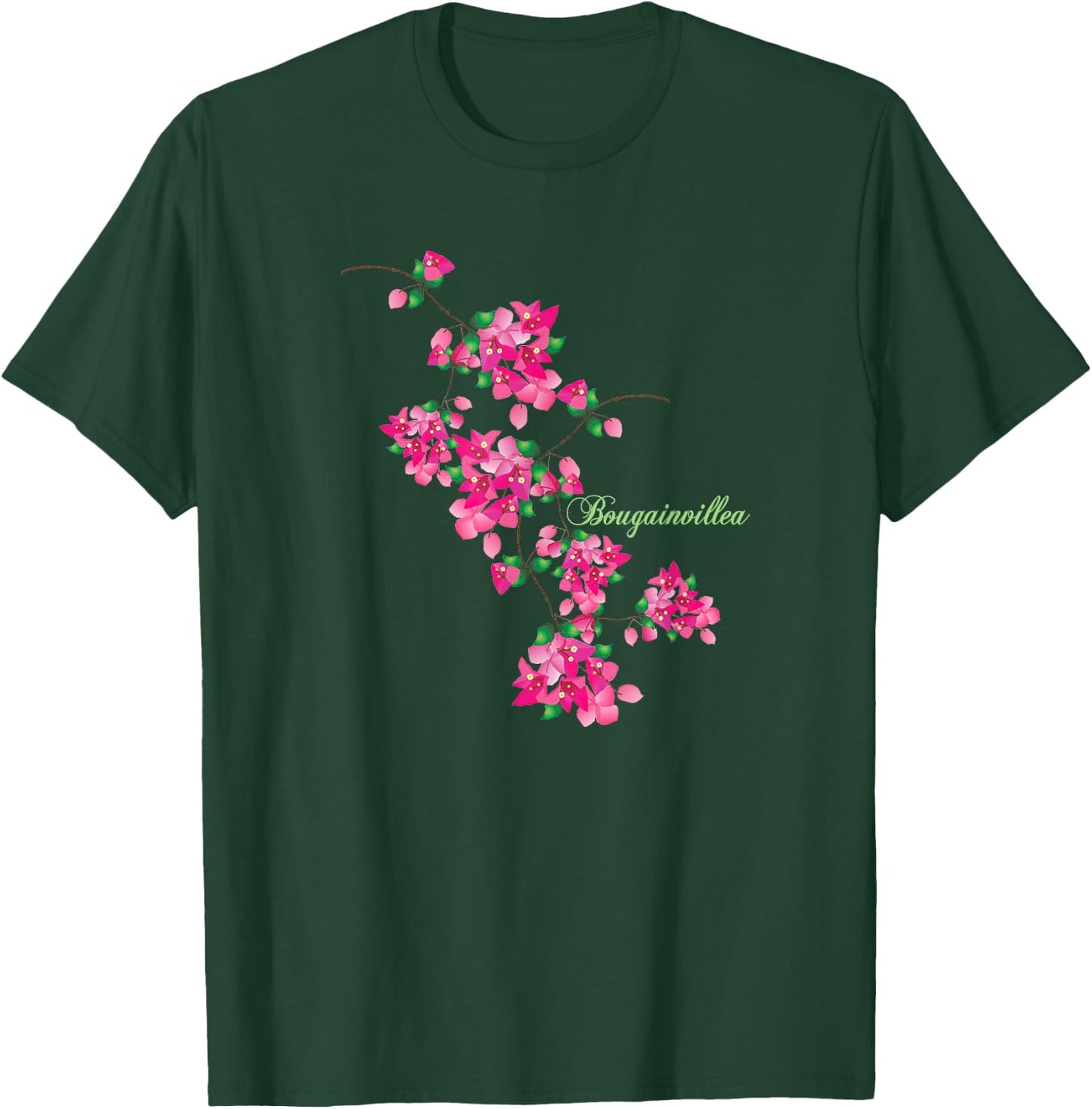Spring, Summer, Flowers, Bougainvillea, Bright Blossoms Women Girls Kids T-Shirt - T-Shirt | Forest