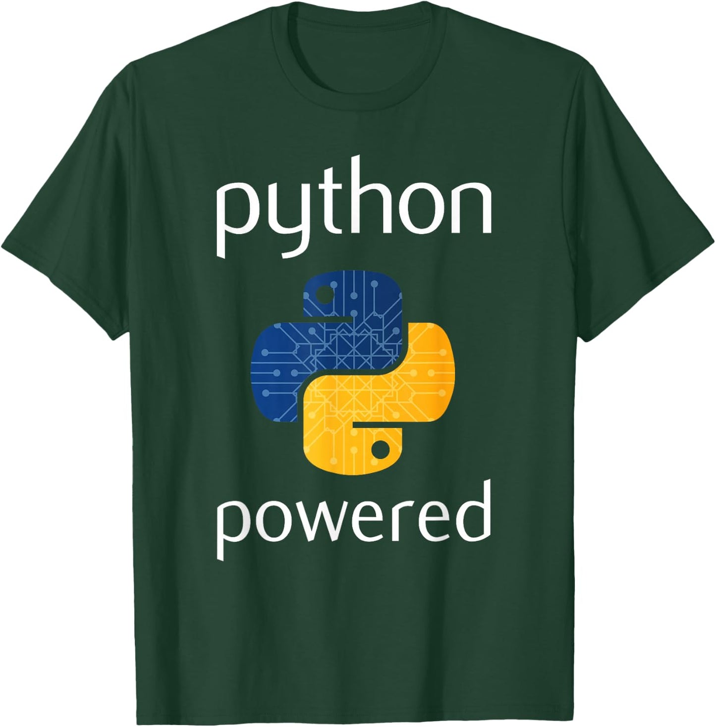 Python Powered Logo Programming Language T-Shirt - T-Shirt | Forest