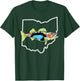 Ohio Map Walleye Fishing Freshwater Fisherman Walleye Fish T-Shirt - T-Shirt | Forest