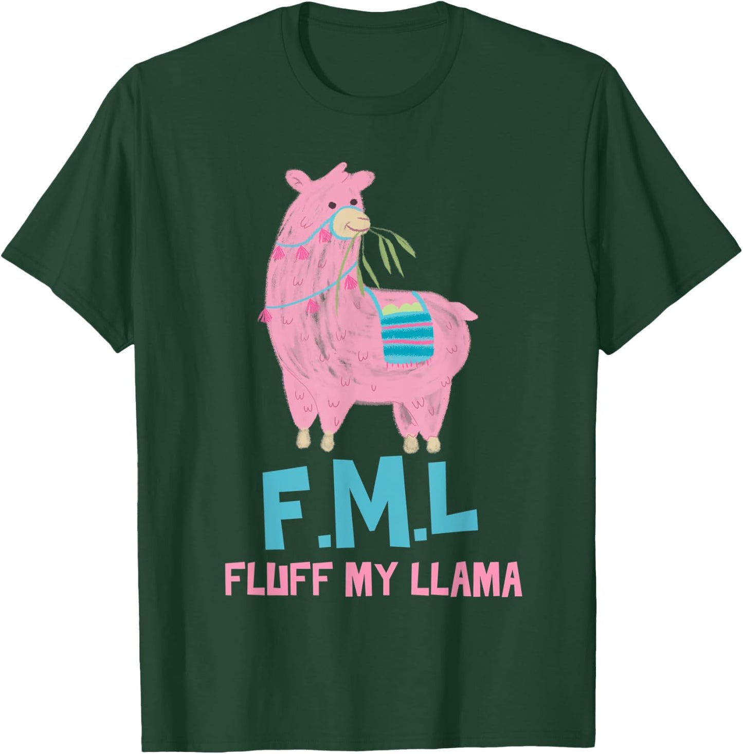 FML Fluff My Llama Cute Animal T-Shirt - T-Shirt | Forest