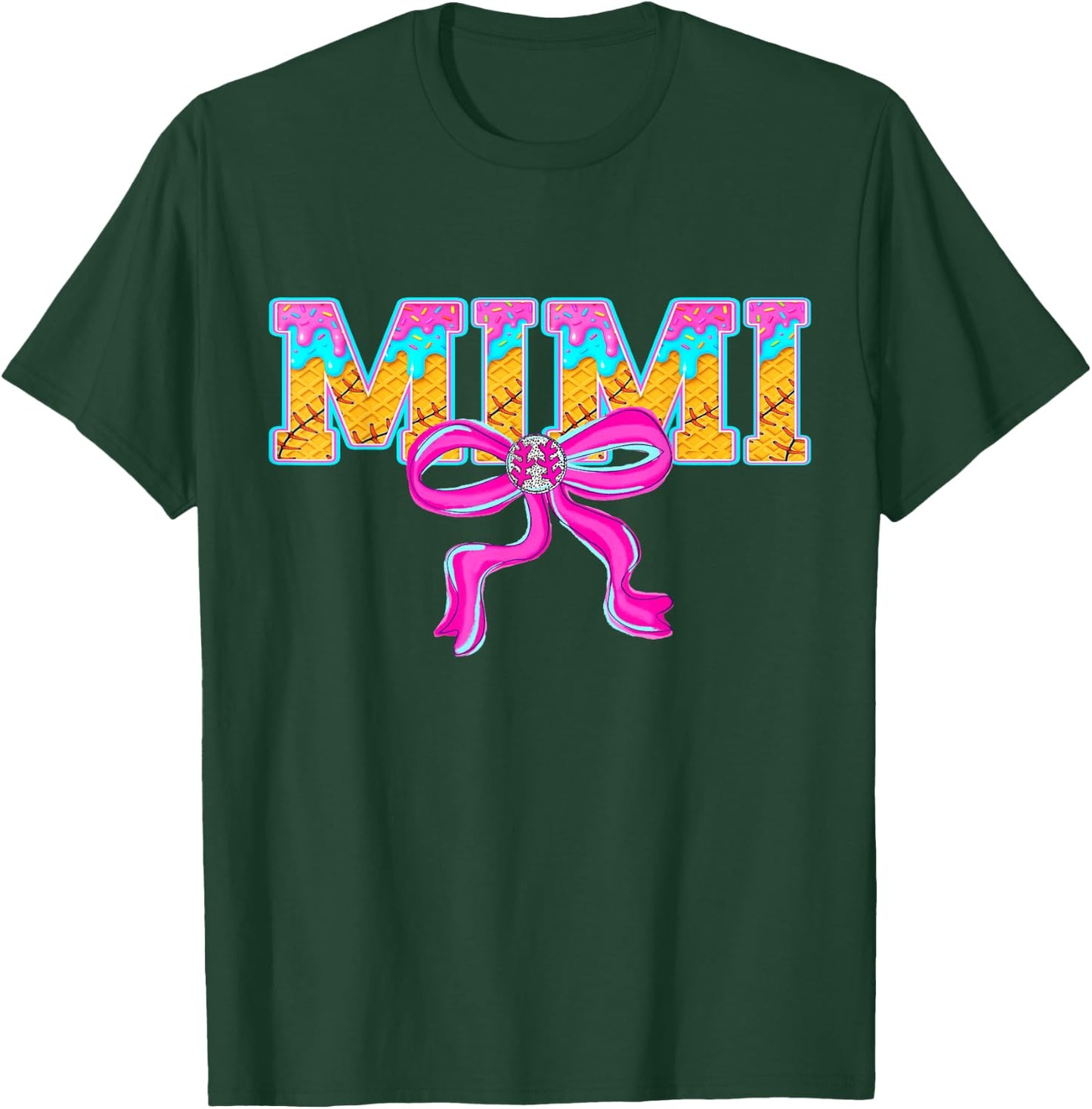Baseball Mimi Ice Cream Drip Game Day Family Matching T-Shirt - T-Shirt | Forest